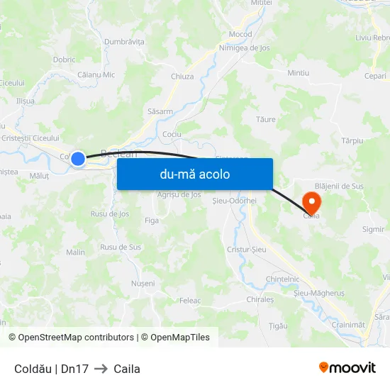 Harta de Coldău | Dn17 către Caila