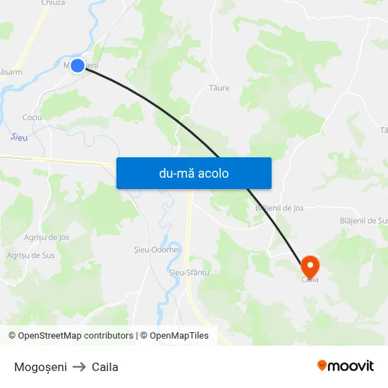 Harta de Mogoșeni către Caila