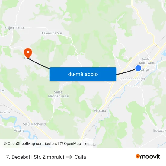 Harta de 7. Decebal | Str. Zimbrului către Caila