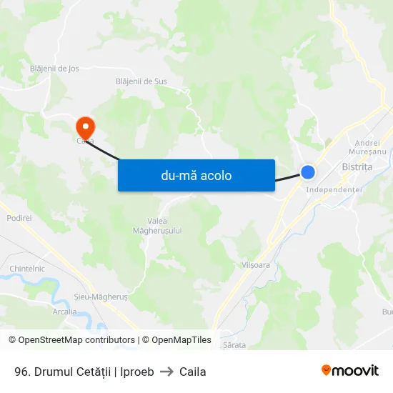 Harta de 96. Drumul Cetății | Iproeb către Caila