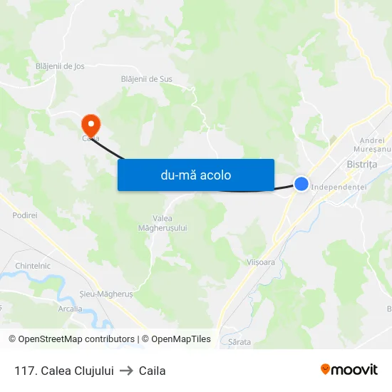 Harta de 117. Calea Clujului către Caila