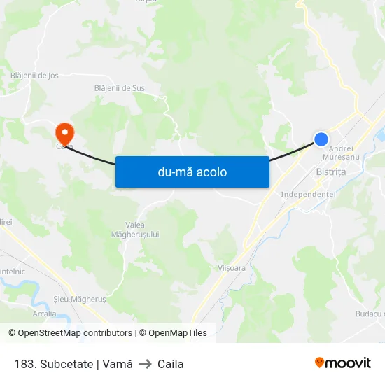 Harta de 183. Subcetate | Vamă către Caila