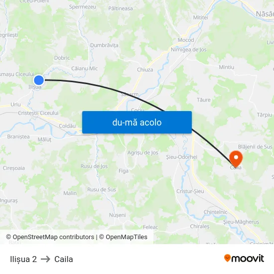 Harta de Ilișua 2 către Caila