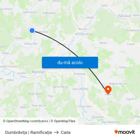 Harta de Dumbrăvița | Ramificație către Caila