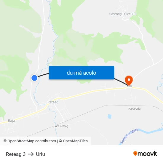 Harta de Reteag 3 către Uriu