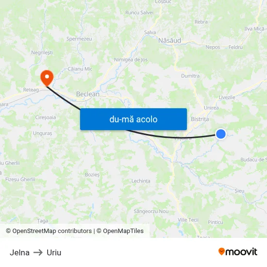 Harta de Jelna către Uriu