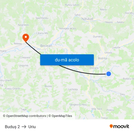 Harta de Buduș 2 către Uriu