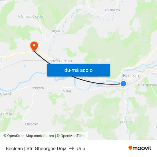 Harta de Beclean | Str. Gheorghe Doja către Uriu