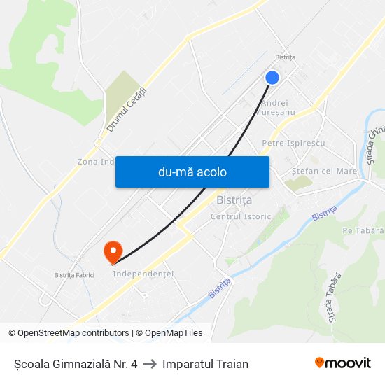 Harta de Școala Gimnazială Nr. 4 către Imparatul Traian