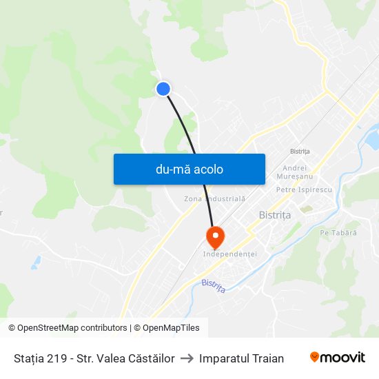 Harta de Stația 219 - Str. Valea Căstăilor către Imparatul Traian