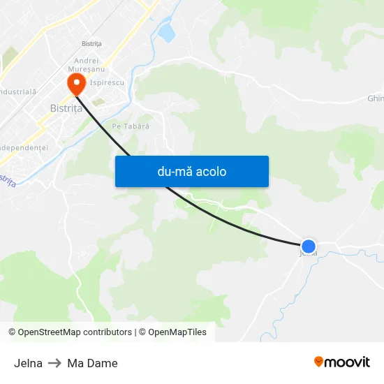 Harta de Jelna către Ma Dame
