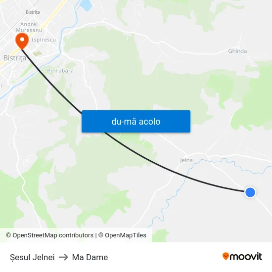 Harta de Șesul Jelnei către Ma Dame