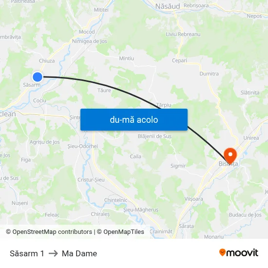 Harta de Săsarm 1 către Ma Dame