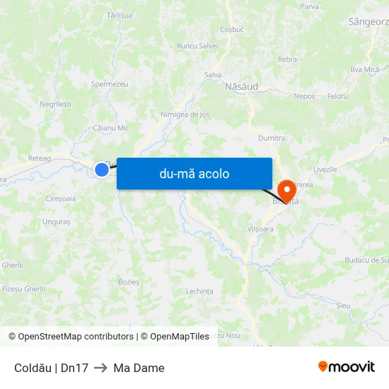 Harta de Coldău | Dn17 către Ma Dame