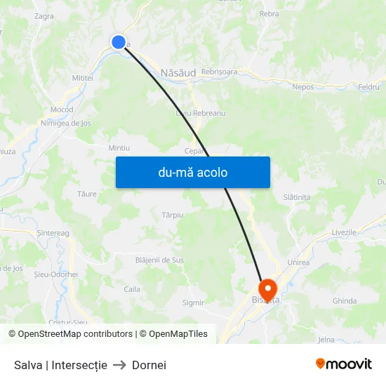 Harta de Salva | Intersecție către Dornei