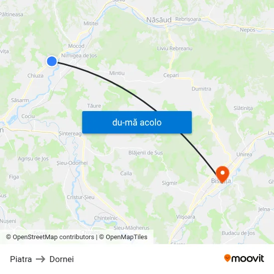 Harta de Piatra către Dornei