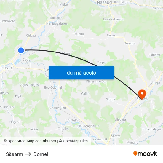 Harta de Săsarm către Dornei