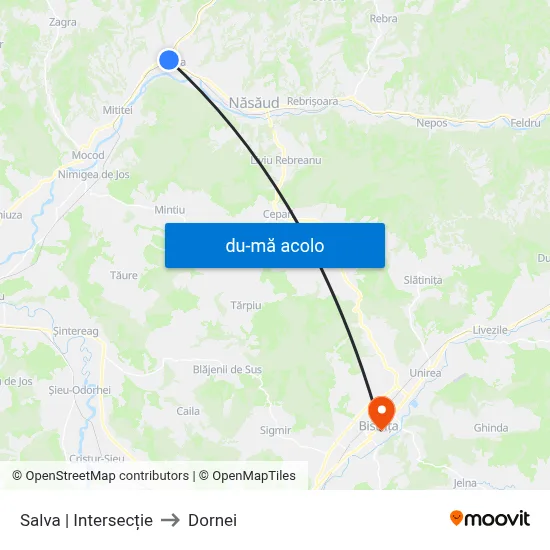 Harta de Salva | Intersecție către Dornei