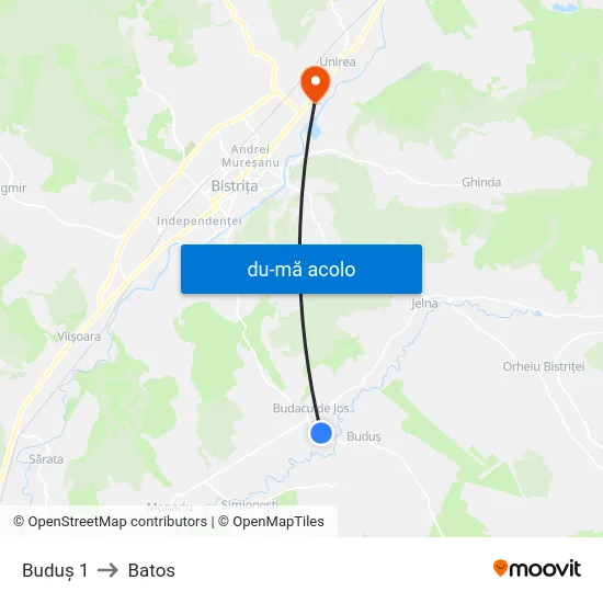 Harta de Buduș 1 către Batos