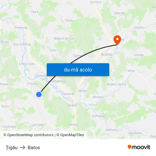 Harta de Țigău către Batos