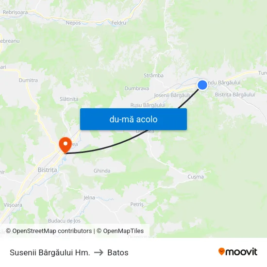 Harta de Susenii Bârgăului Hm. către Batos