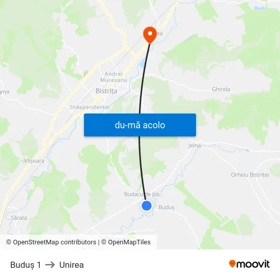 Harta de Buduș 1 către Unirea