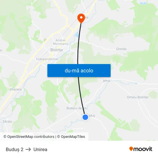 Harta de Buduș 2 către Unirea