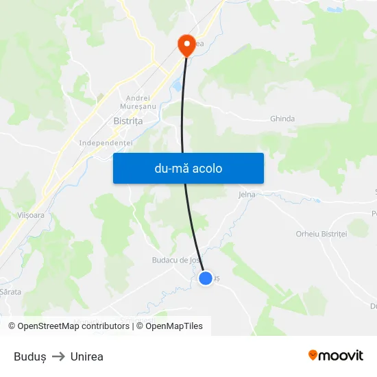 Harta de Buduș către Unirea