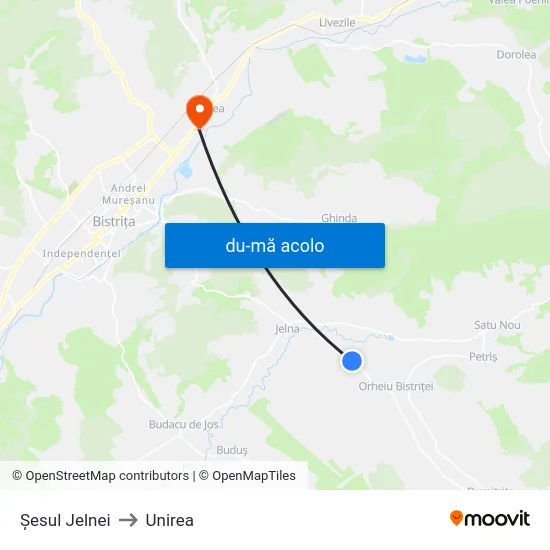 Harta de Șesul Jelnei către Unirea