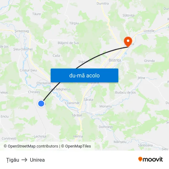 Harta de Țigău către Unirea