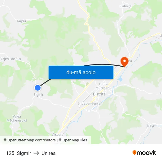 Harta de 125. Sigmir către Unirea