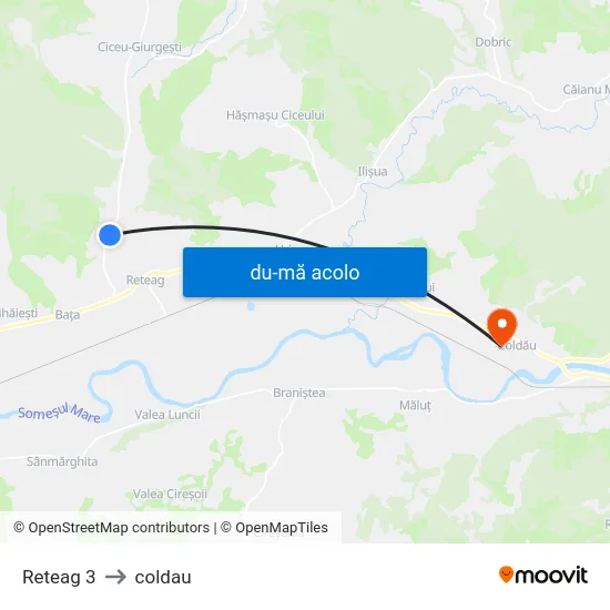 Harta de Reteag 3 către coldau