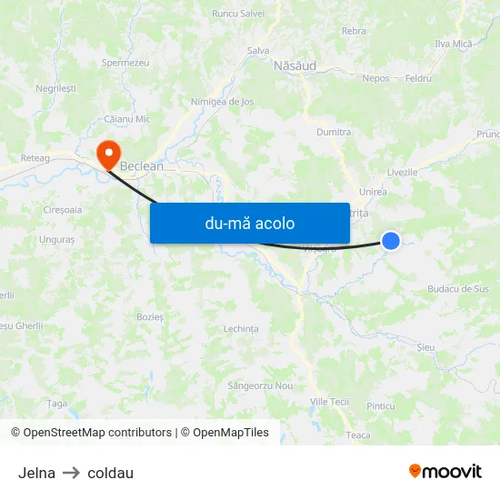 Harta de Jelna către coldau