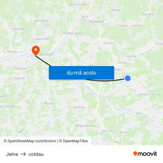 Harta de Jelna către coldau