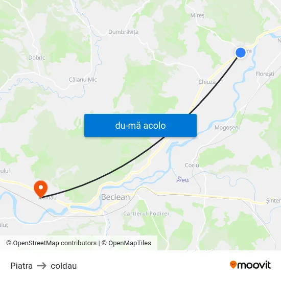 Harta de Piatra către coldau