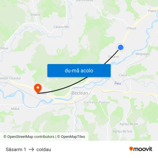 Harta de Săsarm 1 către coldau