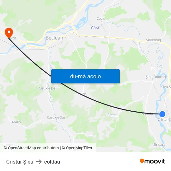 Harta de Cristur Șieu către coldau