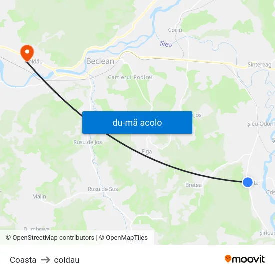 Harta de Coasta către coldau