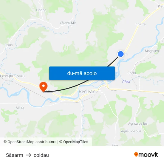 Harta de Săsarm către coldau