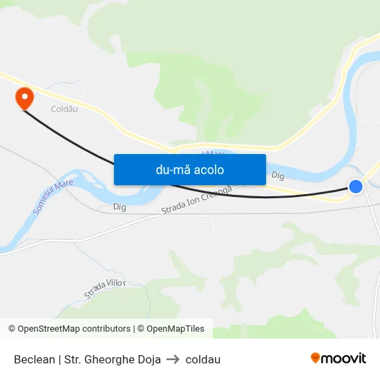 Harta de Beclean | Str. Gheorghe Doja către coldau
