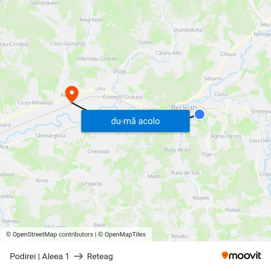 Harta de Podirei | Aleea 1 către Reteag