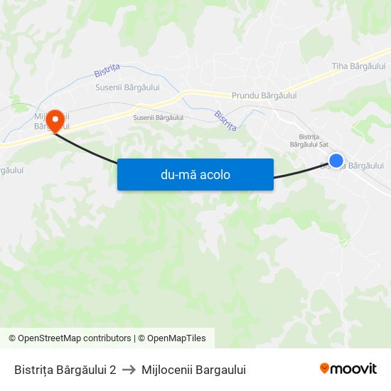 Harta de Bistrița Bârgăului 2 către Mijlocenii Bargaului