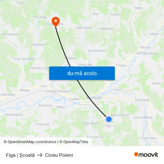 Harta de Figa | Școală către Ciceu Poieni