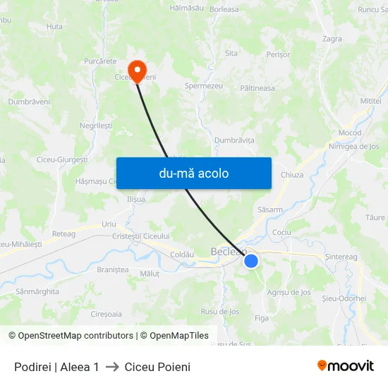 Harta de Podirei | Aleea 1 către Ciceu Poieni