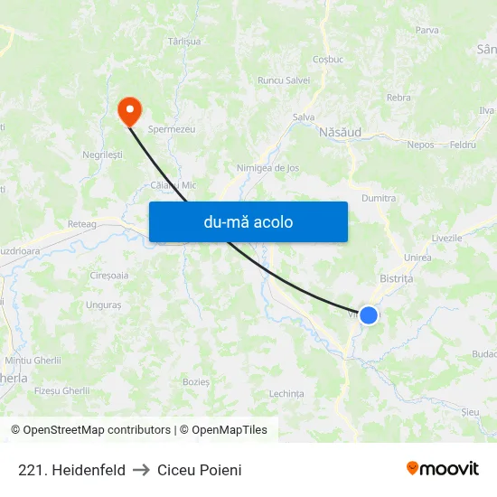 Harta de 221. Heidenfeld către Ciceu Poieni