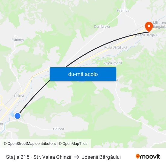 Harta de Stația 215 - Str. Valea Ghinzii către Josenii Bârgăului