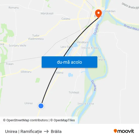 Harta de Unirea | Ramificație către Brăila