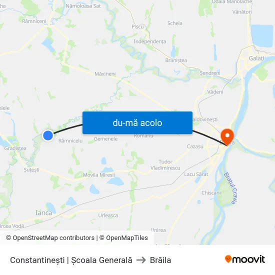 Harta de Constantinești | Școala Generală către Brăila