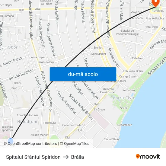 Harta de Spitalul Sfântul Spiridon către Brăila