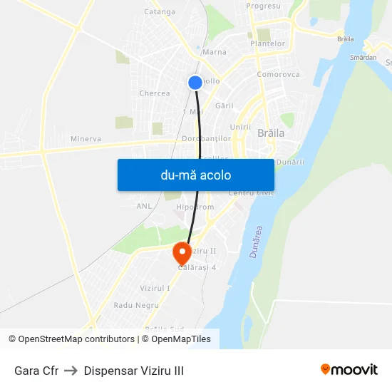 Harta de Gara Cfr către Dispensar Viziru III